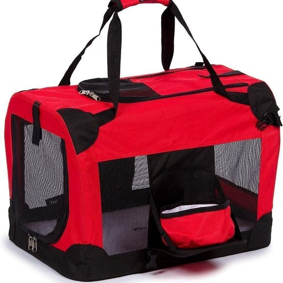 PET LIFE 'Deluxe 360° Vista View' Zippered Pet Dog Crate House Carrier